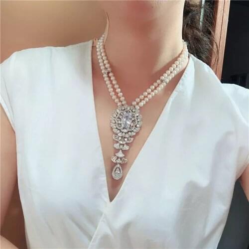 2rows freshwater pearl near round necklace 8-9mm nature beads wholesale 19inch