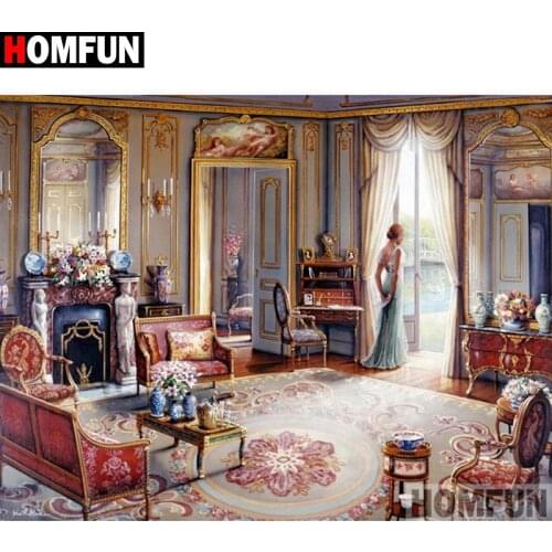 HOMFUN Full Square/Round Drill 5D DIY Diamond Painting "Beauty character" Embroidery Cross Stitch 5D Home Decor Gift A17876