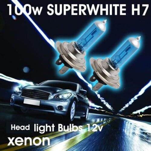 12v 100w Car White Halogen Bulb Auto H7 600k Fog Headlights Driving Exterior Accessories