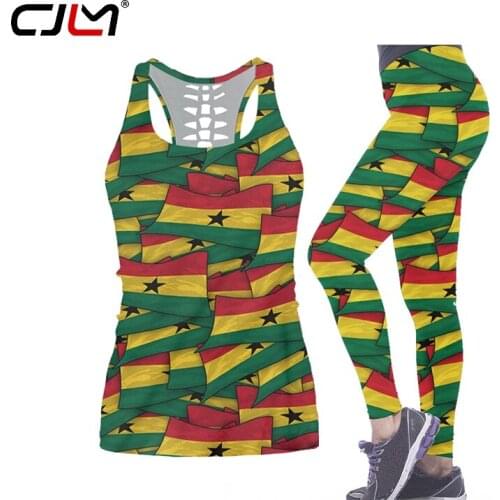 CJLM Design Hollow Tanktop For Women 2020 Summer Sexy Sleeveless Vest Girl Tank Top Ghana Flag Large Size Suits For Women