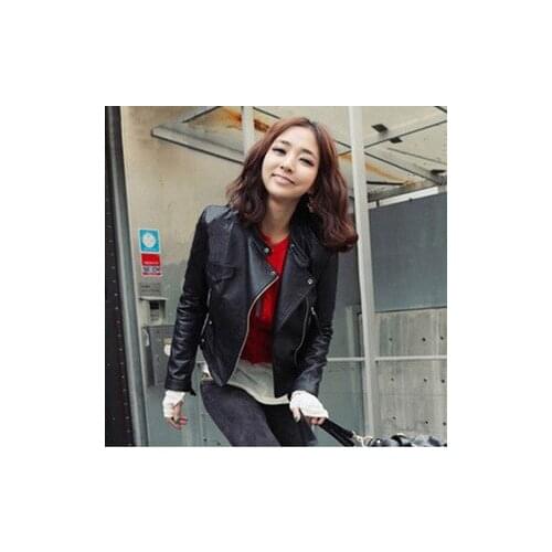 2019 New Fashion Women Smooth Motorcycle Faux Leather Jackets Ladies Long Sleeve Autumn Winter Biker Streetwear Black Coat