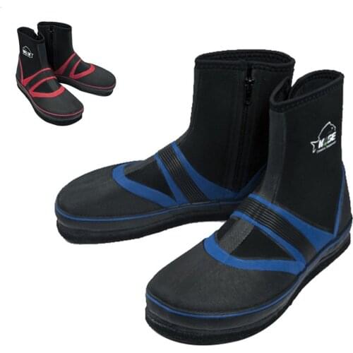 Fly Fishing Rock Climbing Shoes Aqua Wading Shoes Zip Felt Steel Nail Sole Elastic Rubber Shoes No-slip Hunting Waterproof Boots