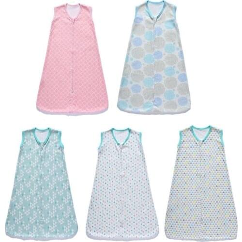 Cotton Sleeveless Baby Sleeping Bag for 3-12 Months Newborn Wearable Blanket Soft Nursery Bedding for Child Boys Girls