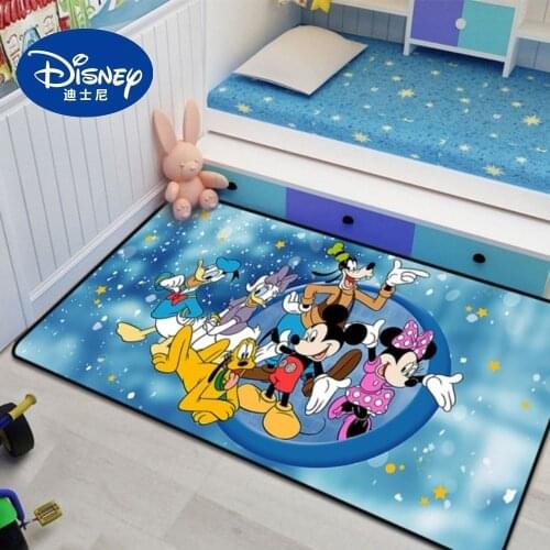 Disney Children Carpet Bedroom Door Mat Wood Printing Carpet Mickey Minnie Mouse Living Room Kitchen Play Mat Gift Boy Girl Rug