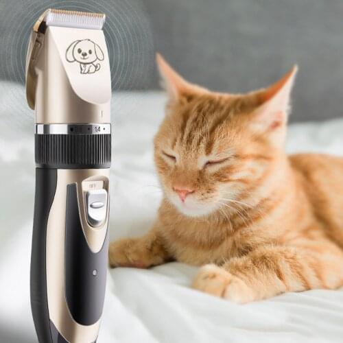 Electric Pet Dog Clipper Dog Hair Trimmer Kit Rechargeable Pet Dog Cat Low-noise Grooming Shaver Cut Machine Set+Spare Blade
