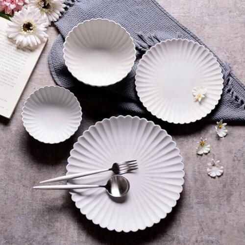 Porcelain Plate Pure Food Tray Simple Dinnerware Creative Tableware Kitchen Tools