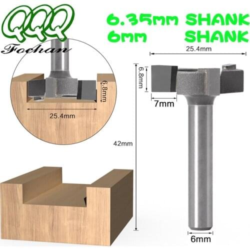 QQQ 6mm Shank 1/4 shank 3 teeth T-Slot Router Bit Milling Straight Edge Slotting Milling Cutter Cutting Handle for Wood Woodwork