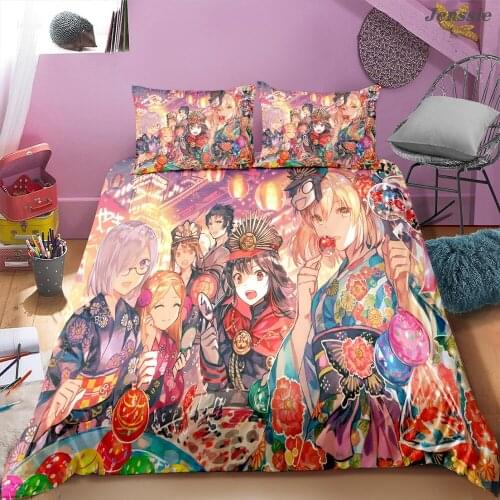 Fate/Grand Order Beddding Set Cartoon Teens Duvet Cover Queen Size Comforter Cover Pillowcase Twin Full Anime Quilt Cover Set