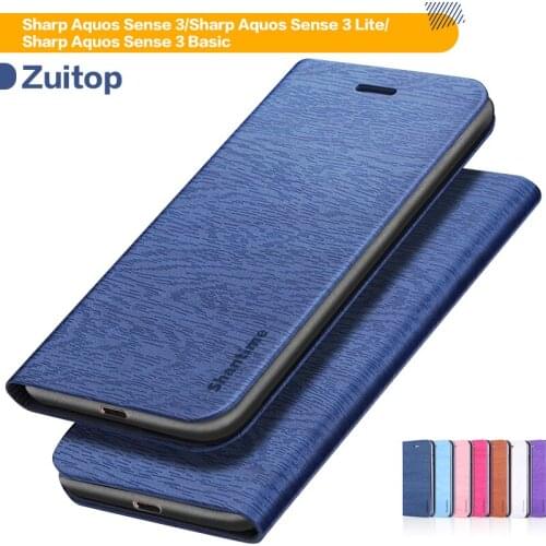 Leather Phone Case For Sharp Aquos Sense 3 Flip Case For Sharp Aquos Sense 3 Lite Sense 3 Basic Wallet Case Silicone Back Cover