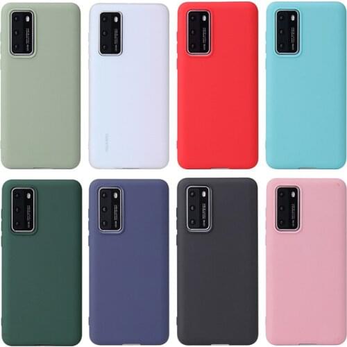 Matte Colorful Soft Silicone TPU Case For Huawei P40lite E P40 Pro p30 P40 Lite Nova 4 6se 5i Pro Y5 Y6 Pro Y9 2019 Cover Case