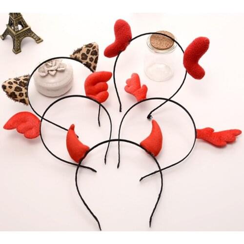 Cute Christmas Hairband Lovely Girl Hair Accessories Headband Leopard Cat Ear Angel Wings Hair Band Christmas Antlers Horns Band