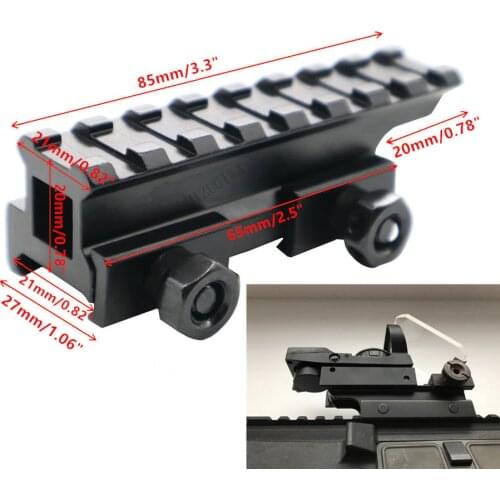 MIZUGIWA Tactical 8 Slot See-Thru Flat-Top Riser Base AR Dovetail Scope Extend Mount Weaver Adapter 20mm Picatinny Rail Pistol