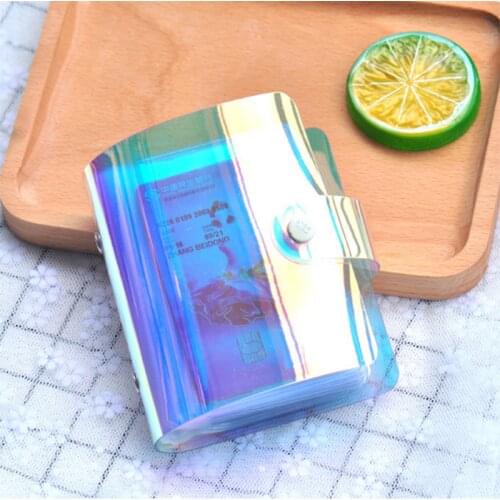 Fashion Laser Clutch Wallet Credit Cards Holder 20 Bits Card Case Business ID Card Organizer Portable Picture Holder