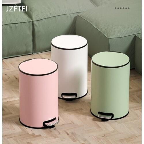 Wheat Barrel Garbage Bin Pedal Type Household Bedroom Living Room With Cover Fashion Net Red Lovely Girl