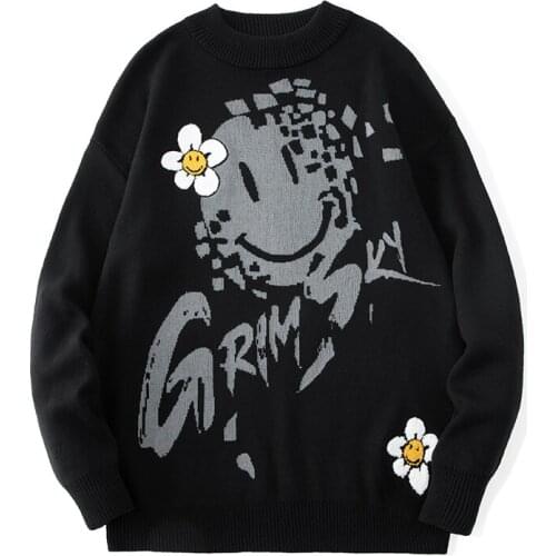 2021 Men Sweater Oversized Japan Style Harajuku Sweater Men Pullover Winter Warm Fashion Casual Hip Pop Knitted Sweater Men Tops