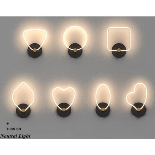 Nordic Bedroom Bedside Wall Lamp for Living Room TV Background Corridor Aisle Living Room Bar Modern Free Wiring Wall Lamp