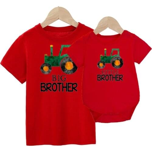Dad Mom Siblings Matching Shirts Family Matching Outfits Big Brother Little Brother T-Shirts Brothers Truck Tops Maching Outfits