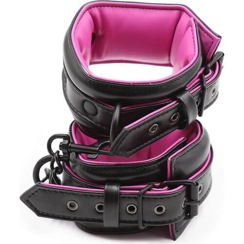 Adjustable Leather Ankle Cuffs Bdsm Bondage Restraints Sex Toys For Woman Iron Chain Link Bdsm Fetish Slave Exotic Accessories