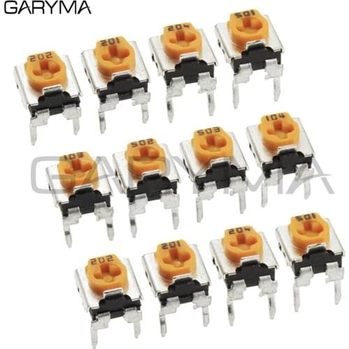10pcs WH06-2C 100 200 500 1K 2K 5K 10K 20K 50K 100K 200K 500K 1M ohm Trimmer Potentiometer Variable Resistors WH06