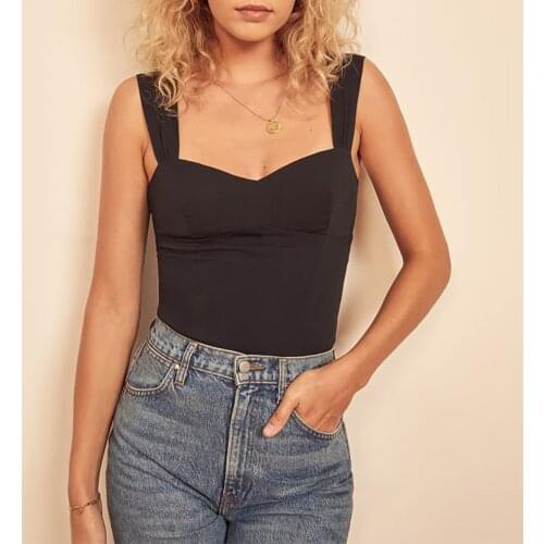 Sexy Fitted Black Crop Top Summer Clothes For Women Back Smocked Wide Strap Tank Top Sweetheart Neck Sleeveless Tanks Camis