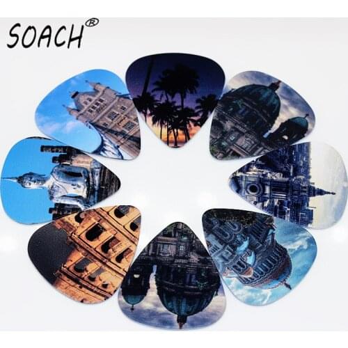 SOACH 50PCS 0.71mm high quality guitar picks two side pick earrings DIY Mix picks guitar Accessories for ukulele bass