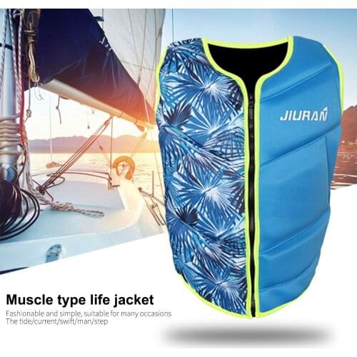 Adult Life Jacket Vest Neoprene Swimming Buoyancy Fishing Safety Vest Floating Jacket Rescue Sea Canoeing Sailing