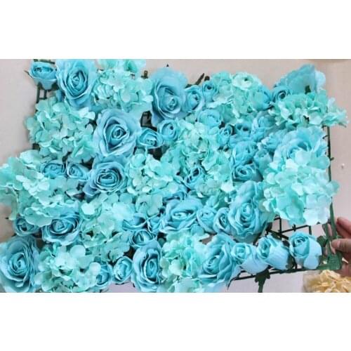 SPR Free Shipping-Tiffany Blue/teal-10pcs/lot Artificial silk rose flower wall wedding background lawn/pillar decoration