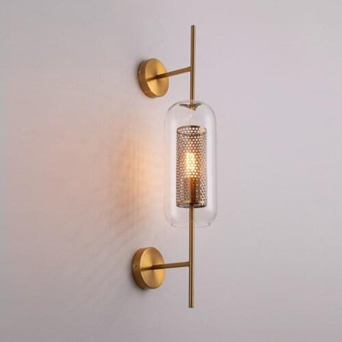 Nordic led glass ball mirror light bedroom light wall light luminaria de parede home deco beside lamp