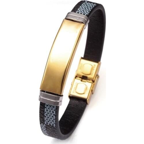 Vintage Snake Chain Link Men Women Cuff Sporty Bracelets Jewelry Classic Stainless Steel Charm Genuine Leather Bracelets