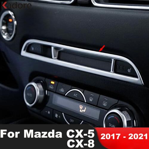 For Mazda CX5 CX-5 KF CX-8 CX8 2017 2018 2019 2020 Carbon Fiber Interior Seat Heat Switch Panel Cover Trim Car Accessories