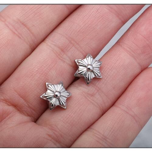 Buyee Tai Silver Stud Earring 12mm Retro Pentagram Real 925 Sterling Silver Unique Rock Punk Earring for Women Simple Jewelry