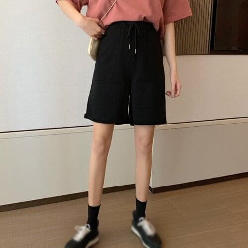 Women Fashion Summer Korean Style Casual Loose Wild Straight Sports Knee Length Pants Wholesale