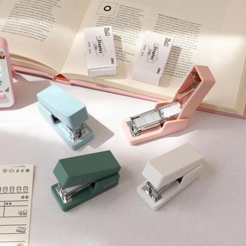 1PC Mini Stapler Machine With Staples Samll Fashion Paper Stapler For Stationery Office Accessories School Supplies