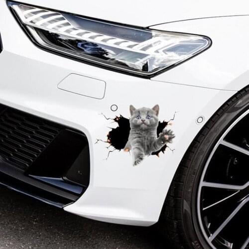 1pc Waterproof 3D Cute Cat Car Sticker Wall Sticker Bathroom Toilet Funny Car Decoration