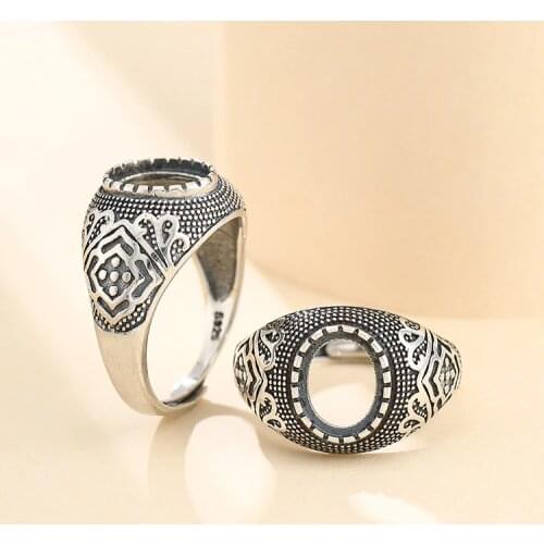 8*10mm 925 STERLING SILVER Semi Mount Bases Blanks base blank Pad rings ring Setting set diy jewelry A5608