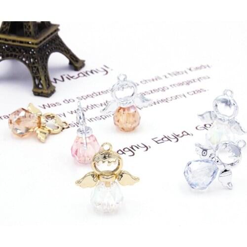 10pcs/lot Crystal Angel Wing Rhinestone Dangle Handmade Charms Pendant DIY for Bracelet Necklace Bag