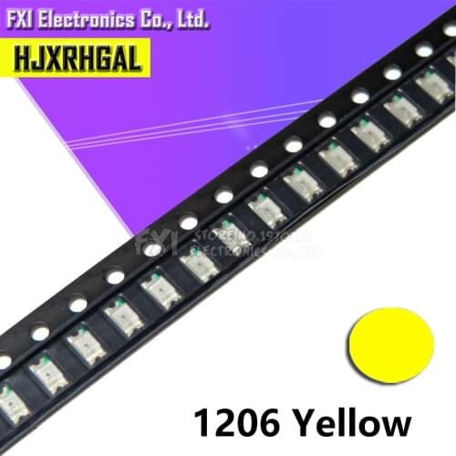 100pcs Yellow 1206 3216 SMD LED light new original