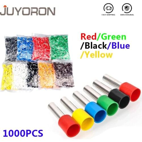 1000Pcs E0508 E7508 E1008 E1508 Wire Cold Pressure Terminal Insulating Ferrules Terminal Electrical End Cable Wire Connector