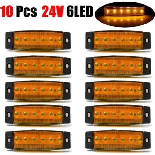 10x 24V 6SMD Truck lights Led Marker Light Car Bus Truck Lorry Side Marker Indicator Trailer Light Rear Side Lamp External Light