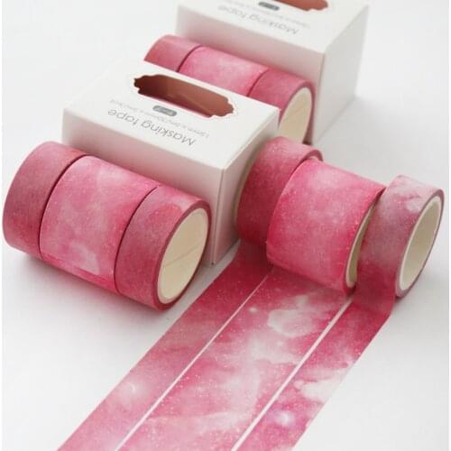 3 pcs/pack Brilliant starry sky Washi Tape set Adhesive Tape DIY Scrapbooking Sticker Label Japanese Masking tape