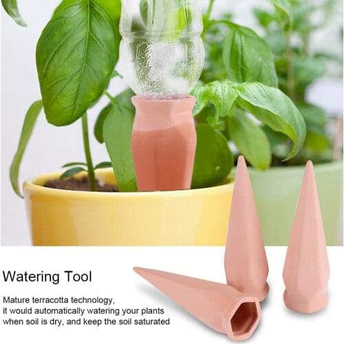 4Pcs/lot Terracotta Plant Watering Spikes Vacation Garden Stakes Drip Irrigation Indoor Plant Watering Stakes System Supplies