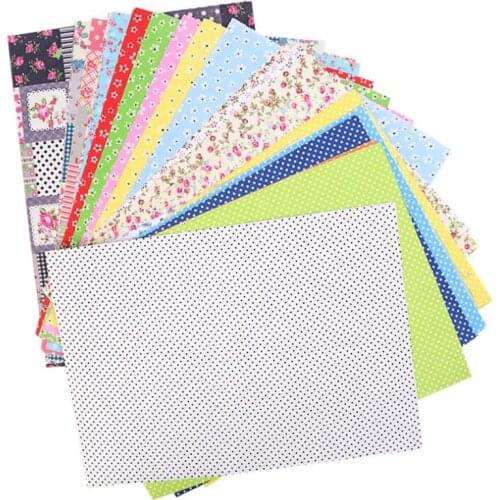 5pcs* Self-adhesive Fabric Scrapbooking Sewing Art Sticker Paper Patterns Country style Dot DIY Gift Decoration
