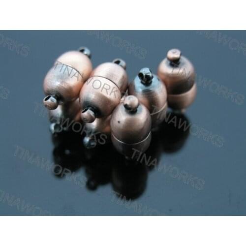FREE SHIPPING 15 Sets Strong Antique Copper Tone Brass Jewelry Magnetic Lobster Clasp End Cap Dia. 8mm Best for Necklace