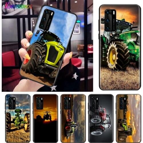 Farm Vehicle Tractor For Huawei P Smart S Z Mate 40 RS 30 20 10 Pro Plus Lite 2019 2020 2021 Black Soft Phone Case