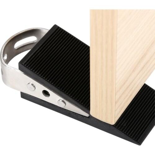 1 Pc Rubber Door Stopper Wedge Block Guard Wind Dust Blocker Stopper Protector For Home Children Office With Stainless Steel