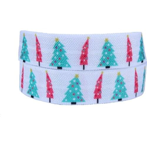 FLRA FOE wholesale high quality thermal fold over elastic Christmas hair ribbons