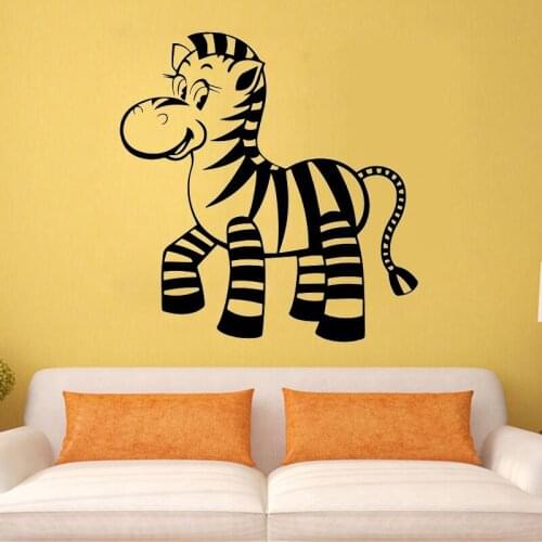Baby Zebra Wall Stickers Home Decor Animals For Kids Bedroom Decoration Wall Art Murals Wallpaper