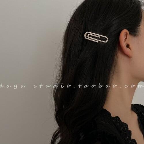 French Fashion Pearl Clip Barrettes Retro Hong Kong Style South Korea Exquisite Bang Side Clip hair clips for women Barrettes