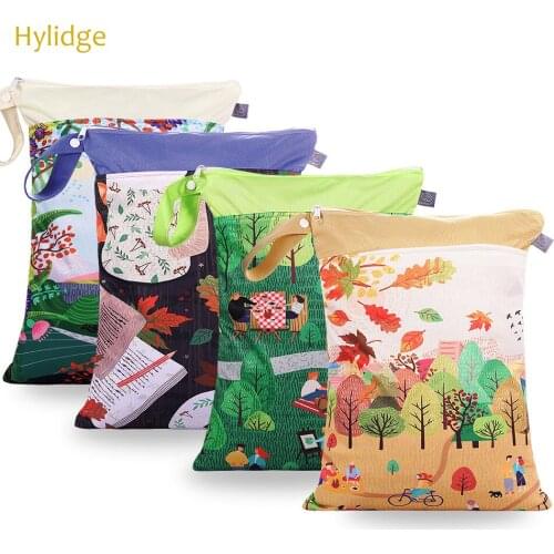 Hylidge New Season Story Series Waterproof Wet Dry Bag Double Pocket Diaper Bag 30*40 Storage Bag for Nappies Clothes Organizers