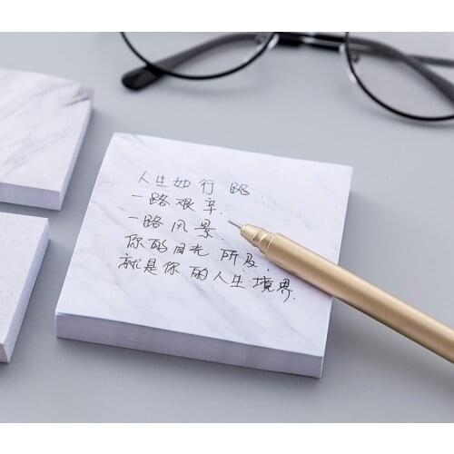 DL South Korea stationery personality, creative marble texture convenience paste can be tore the poo sign book note N post